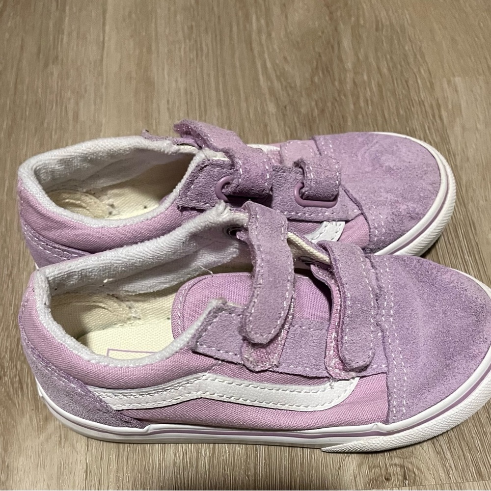 Vans Pink Velcro Sneakers with Waffle Soles like New